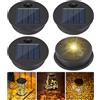 Gobesty Ricambi per Luci Solari, 4 Pezzi Luci Solari di Ricambio a LED, Lampada Solare di Ricambio con Lampadine a LED, Impermeabile Pannello Solare di Ricambio, per Lanterna Solare da Giardino, 7CM