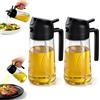 Dictien Spruzzatore per olio 2 in 1,Spruzzo di Olio per Friggitrice ad Aria Calda 470ml,Spray Olio Per Friggitrice ad Aria, Erogatore di Olio Della Bottiglia da Cucina per Cucina (Nero + Nero)