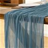Foatcox Runner da Tavolo Blu Nebbioso, 300 x 90 cm Runner da Tavolo in Garza Bohémien Adatto per Matrimoni, Feste, Natale, Capodanno, Baby Shower, Addii al Nubilato e Decorazioni da Tavola