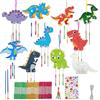 JOKILY Set di 10 scacciapensieri a forma di dinosauro, in legno, per fai da te, per dipingere, fai da te, fai da te