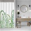 ASDCXZ Tenda da doccia con foglie verdi 90x180 cm, foglie verdi di eucalipto primaverili, piante da bagno lavabili, tende da doccia strette in poliestere, tessuto impermeabile per vasca da bagno con 6