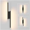 Klighten Applique da Interno LED, 24W 1700LM Lampada da Parete Decorative Mordern, Luci da Parete per Scala, Soggiorno, Corridoio, Lunghezza regolabile: 40~60 cm, Bianco Caldo 3000K, Nero