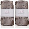 Makromecity - Set di 2 fili per macramè - 2 mm x 230 m - In poliestere di qualità superiore - Per artigianato, decorazione della casa, tovagliette, borsa, catenella per ciuccio - 20 colori