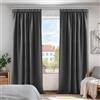 Deconovo Tende Oscuranti per Interni con Fettuccia, Termiche Isolanti - 3 Modi di Montaggio, per Camera da Letto e Soggiorno, 2 Pannelli 140x280 cm, Grigio Scuro, Certificato OEKO-TEX