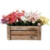 Maxetodo 24 Mazzi di Fiori Artificiali, Margherite Multicolori con Foglie di Eucalipto, Piante Finte Resistenti all'Acqua e al Sole per Interni Esterni Matrimoni, Decorazioni per Casa Giardino Balcone