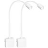 PRINCEWAY Lampade Applique Faretti LED da Parete Dimmerabile Bianca con Spina, Luce da Comodino Camera da Letto per Lettura, Due Interruttori Touch, 3 Colore Illuminazione, Confezione da 2