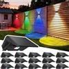 Delaiglow Lampada Solare da Esterno Up & Down Set da 16 Luci Solari da Esterno Bianco Caldo e RGB Faretti Solari a LED da Esterno 1000 mAh Applique Impermeabile IP67 Per Parete Giardino Terrazzo