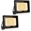 toobettp 2PCS Faretto LED 100W, 10000LM 3000K Faretti LED da Esterno Per Giardino