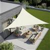AXT SHADE Vela Ombreggiante Impermeabile Triangolare 3,5x3,5x3,5m Tenda a Vela Parasole e Protezione Raggi UV per Esterno Giardino Terrazza-Crema