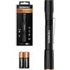 Duracell Lampada a penna a LED DF150 - 150 lumen, focalizzabile, 25 m, 2 batterie AAA incluse, diverse modalità di illuminazione, alloggiamento in alluminio, compatta e robusta, pronta all'uso