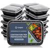 KEMETHY 6 Contenitori Snack Bento 4 Scomparti, Con Coperchio, Colorati, Microonde E Lavastoviglie - 3