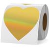YIKIADA Etichette termiche in vinilo dorate 76 mm, olografiche, rotolo autoadesivo, impermeabile, adesivi per logo, codice a barre, QR Code, per bambini, ufficio, casa, 200 pezzi