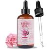 TaimeiMao 100 ml Olio Essenziale Rosa,Olio Di Rosa,Olio di Rosa Mosqueta Puro,Idrata e Nutre, Aromaterapia Naturale, Cura Della Pelle e Dei Capelli, Massaggi, Fai da Te, Bagni e Relax