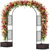 GarveeLife Arco per rose con struttura in metallo e 2 fioriere - traliccio, arco, pergolato da giardino, arco