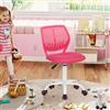 FurnitureR Sedia da scrivania per bambini, regolabile in altezza, sedia girevole con schienale con foro piccolo, adatta per camera dei bambini o sala studio, rosa, 38 x 39 x 85 cm