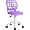 FurnitureR Sedia da scrivania colorata, design moderno regolabile, sedia per computer, sedia girevole senza braccio, cameretta dei bambini, casa ufficio task chair, viola