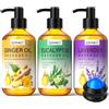 RIHAKO Set di oli da massaggio con zenzero, lavanda, olio di eucalipto e palline da massaggio per un appuntamento romantico, oli da massaggio per un appuntamento confezione, 3x100mL