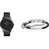 FOSSIL orologio minimalist da uomo in acciaio inossidabile nero e bracciale Ellis in acciaio inossidabile color argento, set