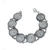 Minoplata Bracciale Monete in Argento Sterling, un gioiello classico per le Donne che amano i disegni senza tempo, 18.5 cm, Argento sterling, Senza Gemma