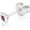 NKlaus Orecchino singolo quadrato da 3,7 mm in argento Sterling 925 Orecchini in granato Unisex 3769