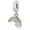 MiniJewelry Ciondolo a forma di cuore arcobaleno e nuvola e cielo, adatto per braccialetti Pandora, regalo di Natale e compleanno, per donne, figlia, sorella, nipote