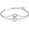 Swarovski Stilla Bracciale Rigido, con Cristalli e Zirconia Swarovski a Taglio Misto, Chiusura a Moschettone, Placcatura in Tonalità Rodio, Blu