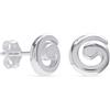 Charmsy Silver Charmsy - Orecchini a perno da donna in argento Sterling 925, leggeri con zirconia cubica, idea regalo minimalista per lei, design italiano, a forma di gufo, turbinio e cerchio, Argento sterling