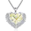 AINFQY Collana da donna con ali d'angelo, in argento Sterling 925, con pietra di luna, protezione per le ali d'angelo, con ciondolo a forma di pietra di, 0.94*0.96 inches, Argento sterling, Cristallo