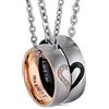 Brateuanoii Amanti Collana Amore, Anello Corrispondente, Anello Degli Innamorati, 2 Collane Di Amore Corrispondenti, Regalo Per San Valentino, Anniversario e Natale