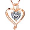 LAVUMO Collana Donna Ciondolo Cuore Inciso I Love You Collana Argento 925 Donna Finitura Oro/Rodio/Oro Rosa Amore Gioielli Regalo per Fidanzata Moglie (Ottone-Oro rosa-04-aprile)