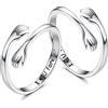 KALVICA 2 Pezzi Argento Sterling 925 Anelli Abbraccio Donna Uomo con Inciso I Love You Forever Placcato Oro Bianco Anello Abbraccio Coppie Aperto Regolabili per Coppie Sorelle Parenti