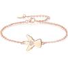 Jrêveinfini Angelo Custode Bracciale Donna Ragazza Bambina Oro Rosa Argento 925, Regalo Cresima Comunione Bambina, Personalizzato Bracciale Portafortuna Donna Amicizia Mamma Figlia Sorella Maestra Zia