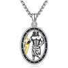 JFASHOP St Christopher - Collana da uomo in argento sterling 925, amuleto vichingo, con ciondolo religioso, da uomo, con catene Rolo da 2,0 mm, extra, Argento sterling, Abalone