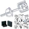 Only Diamonds London ONLYDIAMONDS - Orecchini a perno in oro bianco 18 carati da 0,20 a 1,00 cttw, orecchini da donna da uomo con solitario scintillanti, con vero diamante, gioielli di lusso con confezione regalo, 0.20