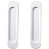 Okaywork 2 Pezzi Porta Scorrevole Ovale Autoadesiva, Maniglie a Incasso, Maniglia Porta Scorrevole, in lega di Alluminio Opaco con Manico Senza Punzonatura,Porte e Vetrine/148cm (Bianco)