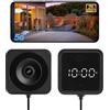 Strixorn Telecamera di sorveglianza Wi-Fi 2K, interna, mini telecamera spia con visione notturna a colori, antiriflesso e antiriflesso e visualizzazione dell'ora, registrazione 24/7, monitoraggio