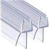 DOPPOSO Guarnizione doccia 2 x 60 cm, guarnizione di ricambio per 4 mm/5 mm/6 mm, per cabine doccia, vasca con labbro in gomma allungato, porta in vetro, spessore vetro