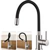KeeGone Rubinetto Lavello Cucina, con Doccetta Flessibile Cromata, Miscelatore Cucina Girevole a 360°, Aeratore Rimovibile per il Risparmio Idrico, Acciaio Inox