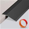 Yunlaishaocer Striscia Di Transizione Per Pavimenti Alluminio,Soglia di Dislivello Metallo Soglia della Porta, Alluminio Profilo di Transizione Pavimento per Dislivello di 8-40mm(0.9mx10cm, Nero)