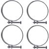 SKIR'CO (4 pezzi) Fascette stringitubo regolabili a doppio filo 60-65 mm, fascette stringitubo in acciaio zincato, clip per tubi con diametro regolabile