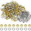 QUARKZMAN 200 Set Kit Occhielli in Metallo 6mm 1/4 Occhiello per Teloni Piccolo con Foro Rondelle per Scrapbooking Scarpe Abbigliamento Pelle Tela, Giallo