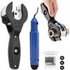 RANJIMA Tagliatubi in rame, tagliatubi a cricchetto, Ø 8 - 29 mm, con 3 rotella di ricambio e utensili per sbavatura, tagliatubi a cricchetto, tagliatubi per acciaio inox, tubo di rame e alluminio