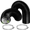 Onperpoe Tubo di scarico, 100 mm, lunghezza 2 m, in alluminio, con 2 fascette stringitubo in acciaio inox, per aria condizionata, asciugatrice, cappa aspirante