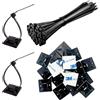 Wahsure Piccoli supporti per cavi con base adesiva, autoadesivi e fascette resistenti ai raggi UV, ogni 100 pezzi, fissaggio per cavi, supporto di base, 20 x 20 mm, per casa, ufficio, nero