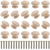 MengH-SHOP Manopole per Mobili in Legno Rotondo Pomelli per Cassetti 30mm Nonverniciato Maniglia per Armadietto con Viti per Porte Armadietti Cassetti Guardaroba 20 Pezzi