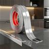 JSIWOTH 9,2M Profilo Angolare PVC Flessibile Autoadesivo 90-180°, Modanatura Protettiva per Angoli Interni ed Esterni, Bordo Decorativo per Parete e Soffitto (Argento, W:16MM)