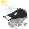 Furforstk parasole passeggino universale con protezione UV 50+ ombrello impermeabile finestrella e alette, nero