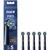 Oral-B Testine di Ricambio Pro Cross Action, Nere, 5 Ricambi | 5 Testine di Ricambio per Spazzolino Elettrico, Autentiche, Setole Angolate che si Adattano a ogni Dente per Pulizia Profonda