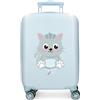ROLL ROAD Happy Valigia per Bambini Rigida Chiusura a combinazione Laterale 4 Ruote Bagaglio a Mano è realizzato in ABS, un materiale rigido e leggero., gatto, Taglia unica, Valigia