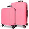 Pepe Jeans Montana Rosa Set di Bagagli 55/68 cm Rigido ABS Chiusura TSA Integrata 109 L 6.9 kg Estensibile Bagaglio a Mano
